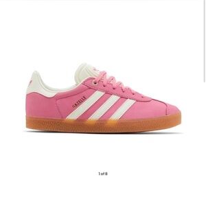 Adidas Gazelle J Pink and White Sneakers